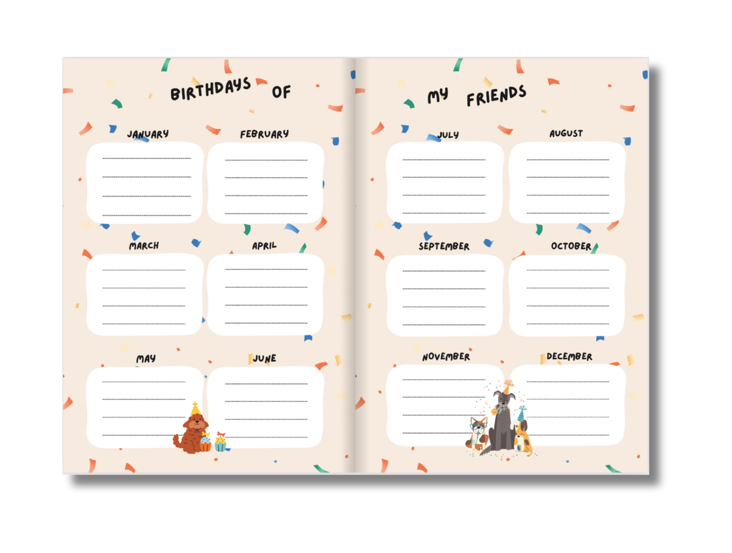 Friendship Book - Dogs / Cute Animals (Ages 6-8)