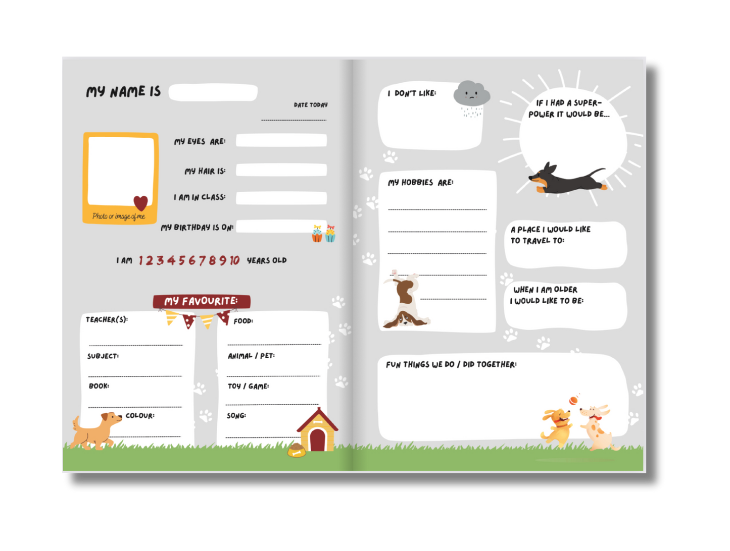 Friendship Book - Dogs / Cute Animals (Ages 6-8)
