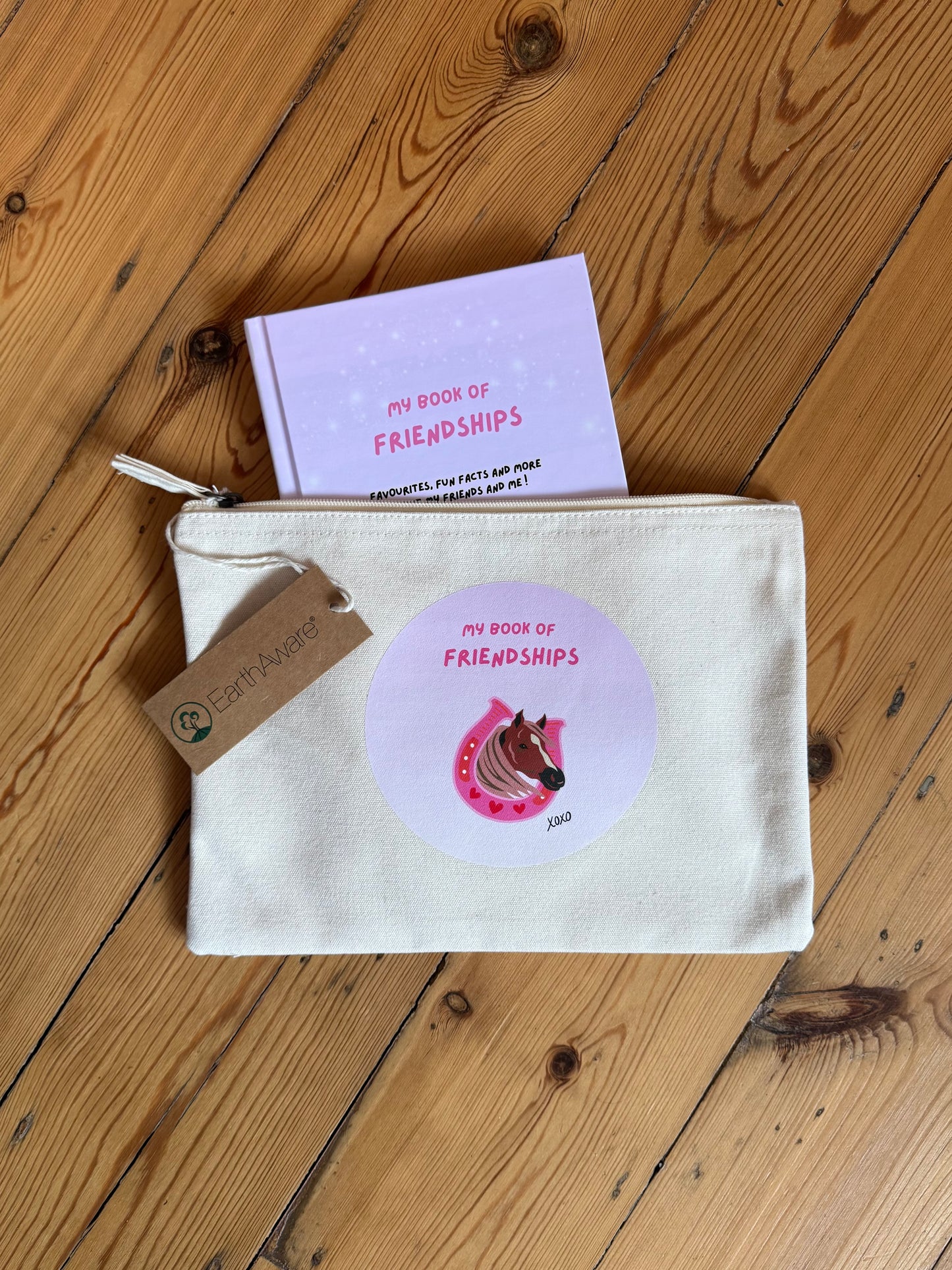 Bundle: Horses Friendship Book + Matching Pouch