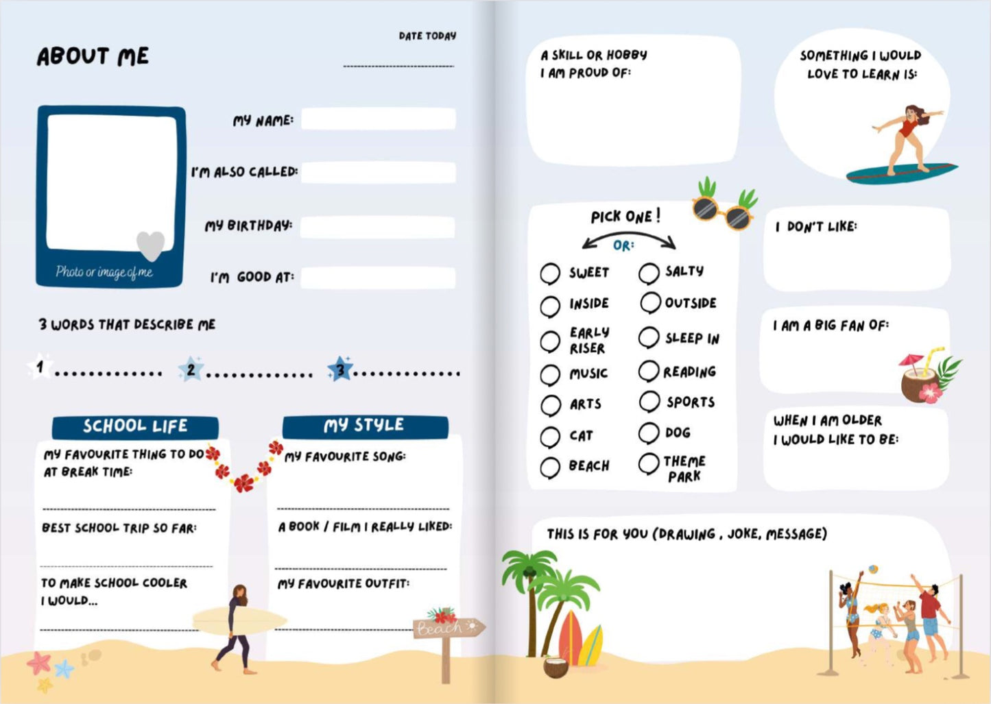 Friendship Book: Surf, Ride & Smile (Ages 9+)